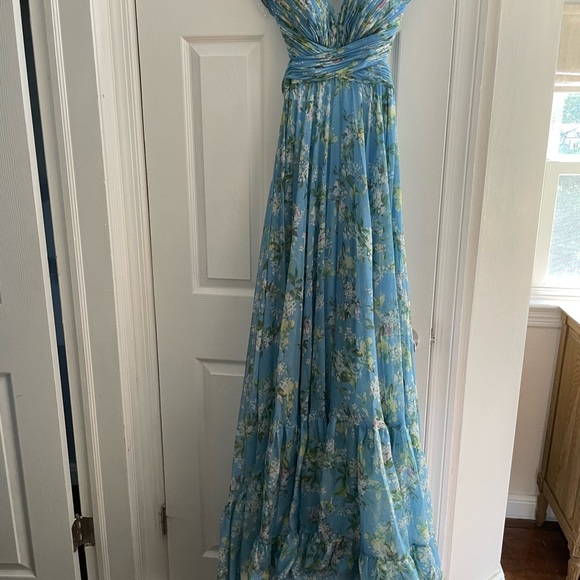 MacDuggal size 0 blue Floral Gown - Picture 7 of 7
